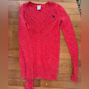 Abercrombie & Fitch - Vintage 00s - Women/Juniors - Red Sweater - Size:xs